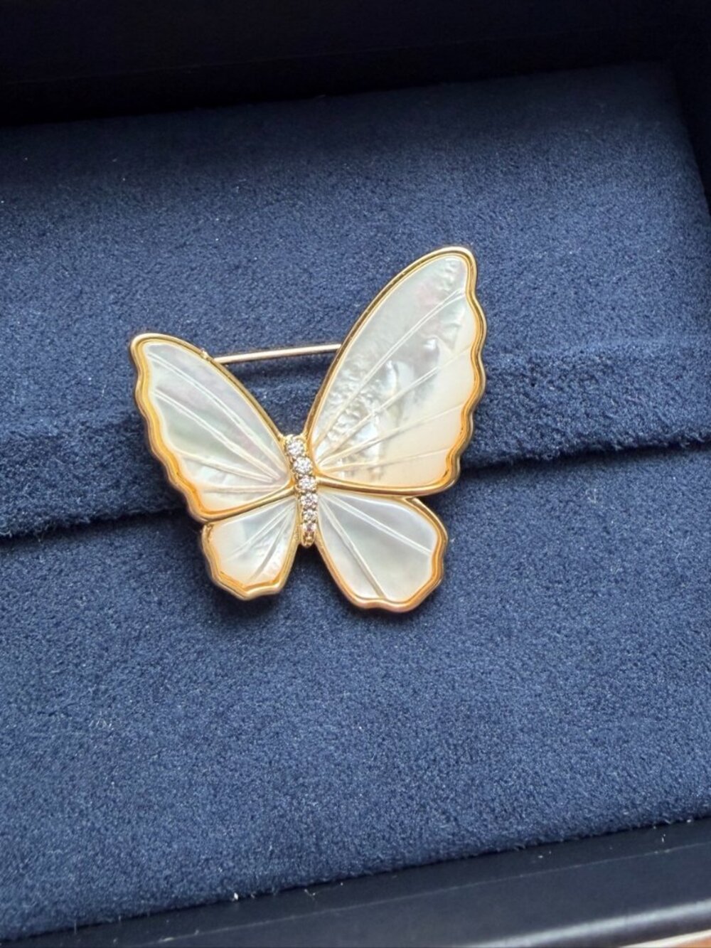 Mother of Pearl Butterfly Brooch Pin